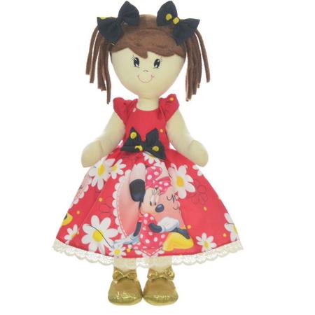 Imagem de Boneca de Pano Mari com Roupa tema Minnie Vermelha