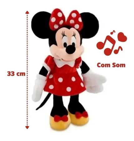 Imagem de Boneca de Pelúcia Minnie C/som Disney 33cm Multikids