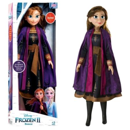 Kit Bonecas Frozen Elsa E Anna Grande 80 Cm Vinil Divertida Infantil  Meninas Lançamento Baby Brink