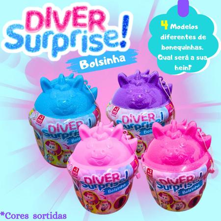 Imagem de Boneca Diver Surprise Com Acessórios Infantil Mama E Chora De Verdade Bolsinha 3 Surpresas Em Vinil Divertoys