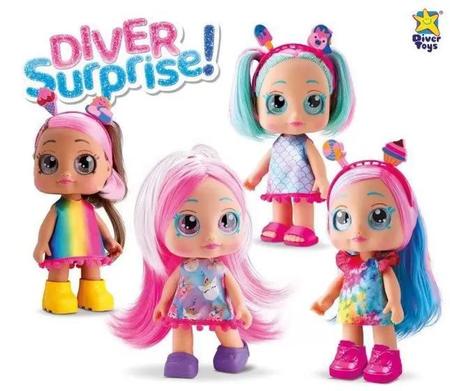 Imagem de Boneca Dolls Diver Surprise Vinil Acessórios Surpresa Menina