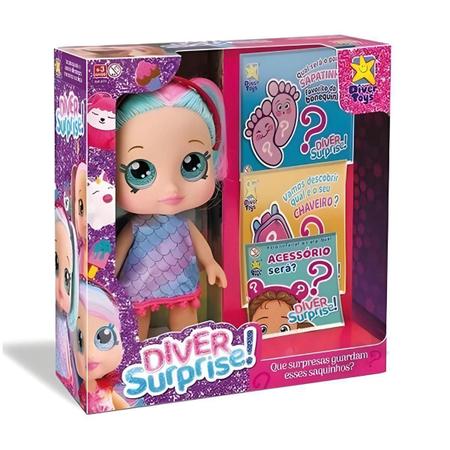 Imagem de Boneca Dolls Diver Surprise Vinil Acessórios Surpresa Menina