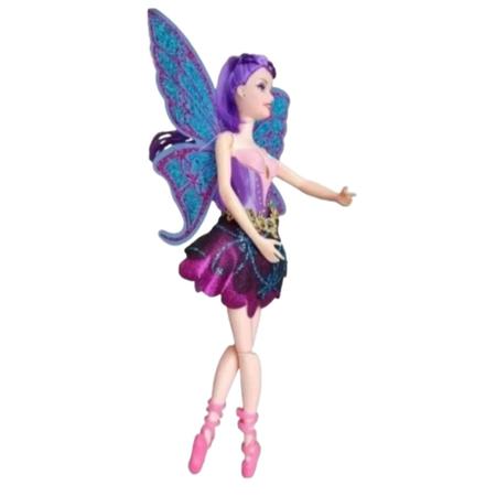 Imagem de Boneca Estilo Barbie Bailarina Com Asas De Borboleta E Pente Personalizado