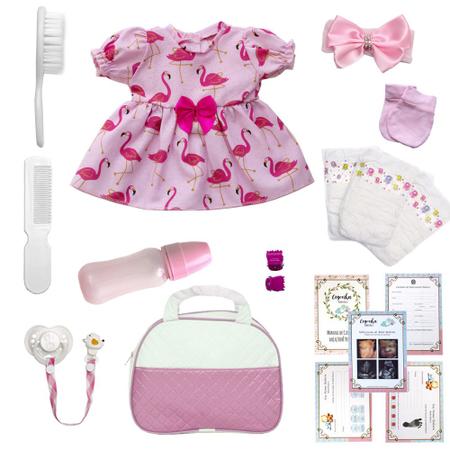 Imagem de Boneca Estilo Reborn Bebe Menina Linda + Enxoval Completo