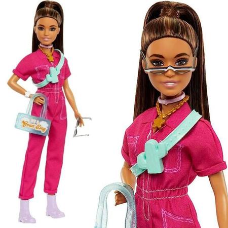 Imagem de Boneca Filme Barbie Terno De Moda Rosa com Acessórios