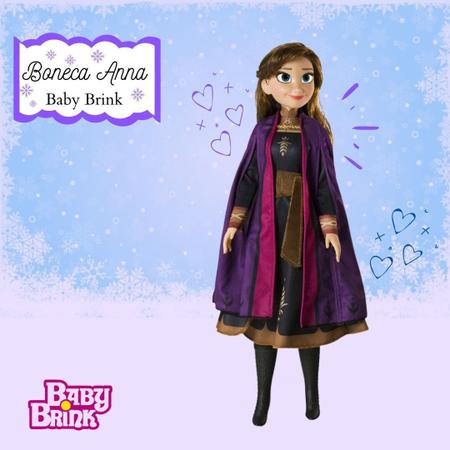 Boneca frozen 2 anna 55cm disney original baby brink 1741