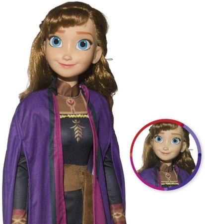 Imagem de Boneca Frozen  Anna Disney 55cm Gigante Original Novabrink + Olaf