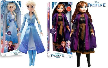 Boneca Frozen Elsa E Anna gigante brinquedo Disney 80cm - BABY