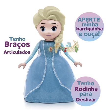 Boneca Frozen Elsa 24cm Com Falas Original Musica Do Filme