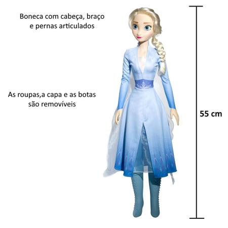 Boneca Grande Elsa Frozen Gigante 55cm Articulada Roupas de Tecido - Baby  Brink - Bonecas - Magazine Luiza