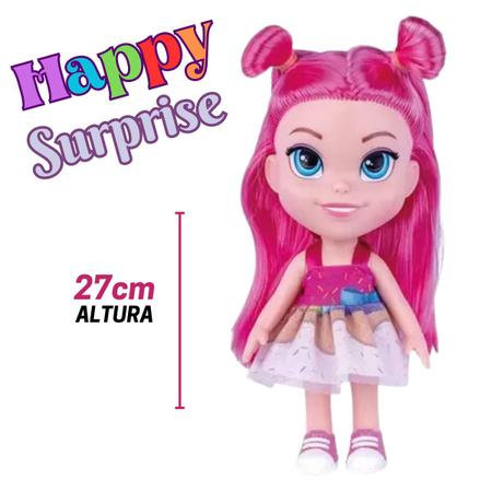 Boneca Happy Surprise Com Acessórios Surpresa Cabelo Rosa - Super Toys -  Bonecas - Magazine Luiza