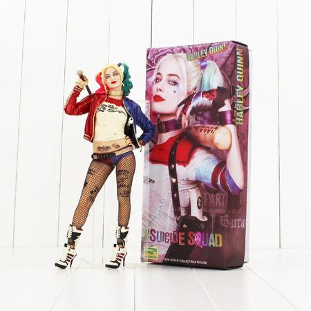 Boneca Arlequina 14cm - Harley Quinn Dc - Colecionável