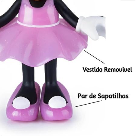 Imagem de Boneca Infantil Flexivel Minnie Fashion Doll Gymnastic Rosa com Acessórios Multikids BR-1686