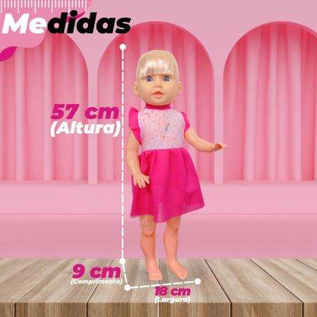 Imagem de Boneca Infantil Plástico Grande Jéssika Com Acessórios 57 Cm Brinquedo Meninas