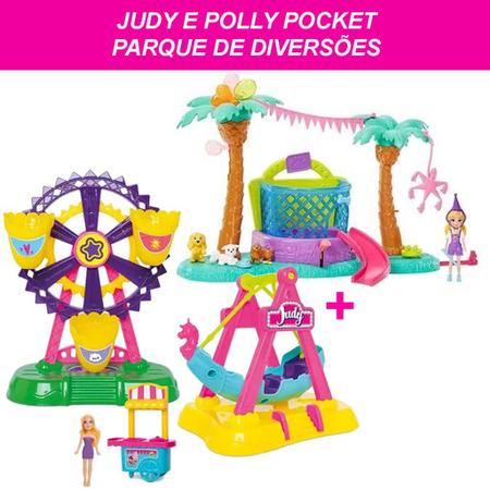 POLLY POCKET BONECA BRINQUEDO PARQUE DIVERSÕES CARROSSEL MONTANHA RUSSA  GIGANTE Kifunkids BRINQUEDOS 