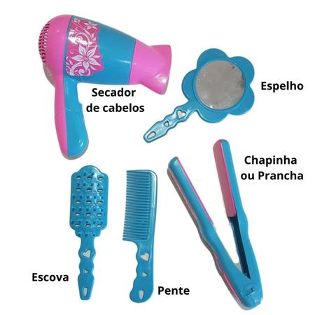 Boneca Brincar - Boneca cabelo cosmética com secador cabelo