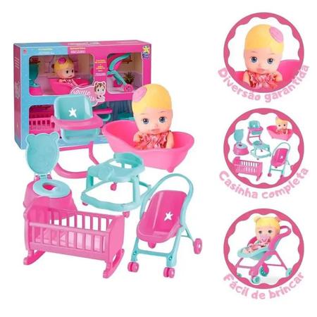 Imagem de Boneca Little Dolls Kit Casinha Completo Diver Toys