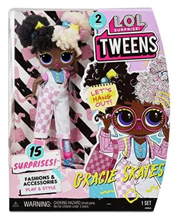 Imagem de Boneca LOL Surprise Tweens 2 - Gracie Skates, 15 surpresas, roupas e acessórios rosa, 6' altura. Meninas a partir de 3 anos