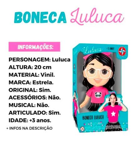 Boneca Luluca 20cm Em Vinil Com Roupinha Fashion E Decorada - ESTRELA -  Bonecas - Magazine Luiza