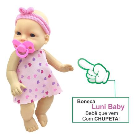 Imagem de Boneca Luni Tata Baby Com Chupeta Bebê Brinquedo Divertoys