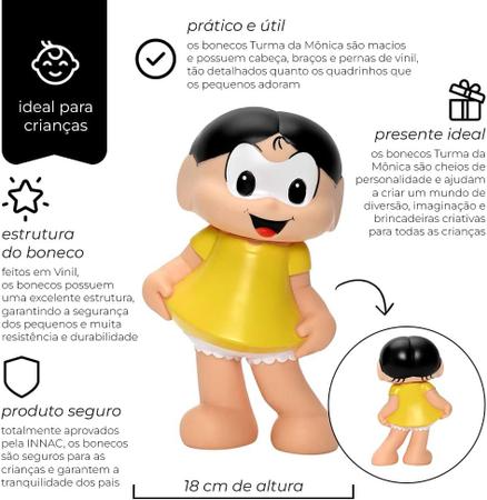 Imagem de Boneca Magali De Vinil 18cm Zippy Toys Coleção Bonecos Turma Da Mônica Clássicos Brinquedo Infantil