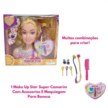 Boneca Make Up Star Super Camarim Com Maquiagem e Acessorios em Promoção na  Americanas