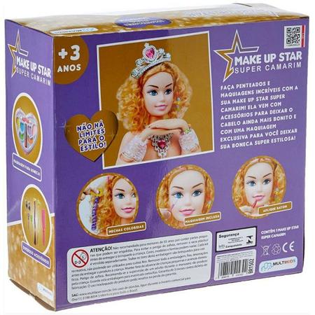 Boneca Busto P/ Penteados E Maquiagem Make Up Star Super Camarim Multikids  BR1502 - Bonecas - Magazine Luiza