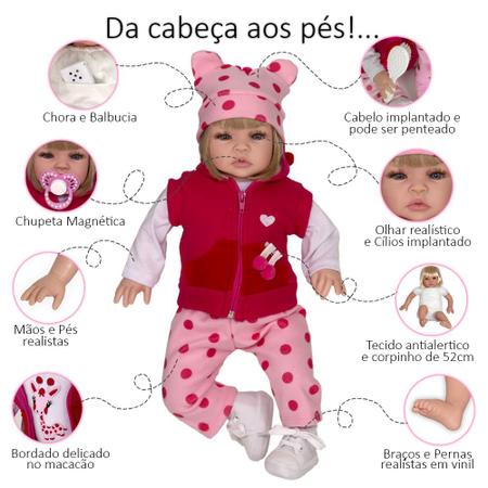 Imagem de Boneca Menina Bebe Que Fala e Chora