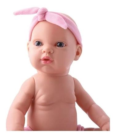 Boneca Menina Little Baby Doll Sleeping Bag C Chupeta e Saco de