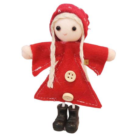 Boneca de papel - rapariga com roupas para festa de Natal