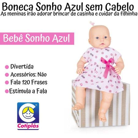 Boneca Sonho Azul Com Cabelo 120 Frases Cotiplás - Cotiplas - Bonecas -  Magazine Luiza