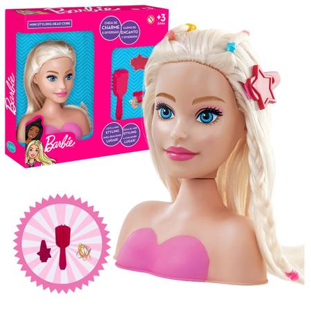 Boneca Busto Barbie Styling Faces C/ Maquiagem Brinquedo Infantil Menina C/  Acessórios- Pupee - Boneca Barbie - Magazine Luiza