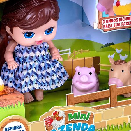 Diferentes bonecas brinquedo personagem jogo vestido e fazenda