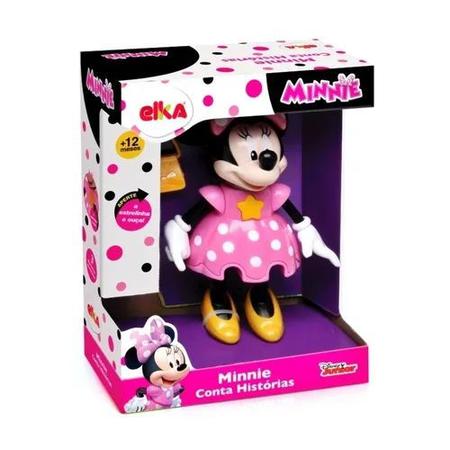 Imagem de Boneca Minnie Conta Histórias 25cm Rosa - Elka Brinquedos