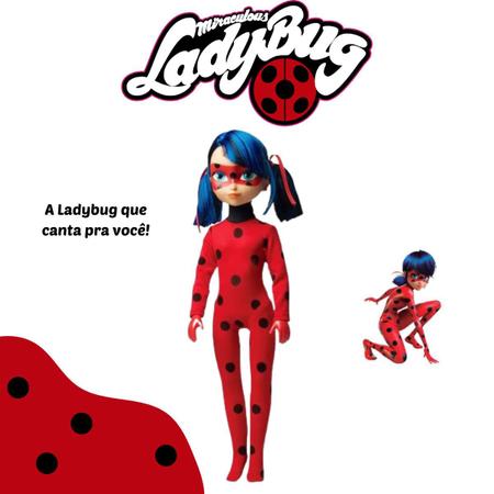 Imagem de Boneca Miraculos Ladybug 45cm Musical Infantil Articulada Feita Em Vinil Com Som Original Novabrink