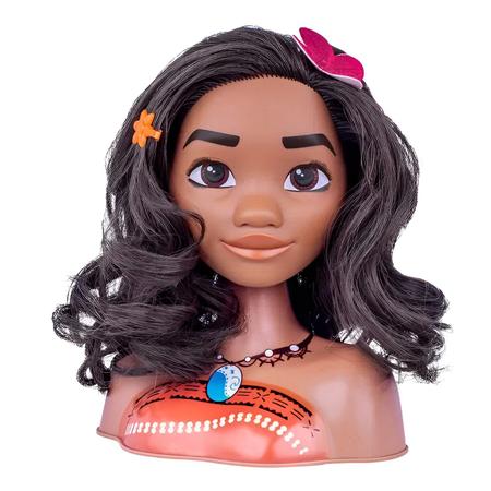 Boneca Busto Da Moana C/ Acessórios Disney Infantil Penteado - Dupari