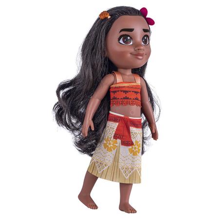 Boneca Moana C/ Porquinho Pua 33 Cm De Vinil Articulada