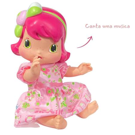 Imagem de Boneca Moranguinho Baby Musical 30cm Original Mimo Toys Presente Crianças +3 Anos