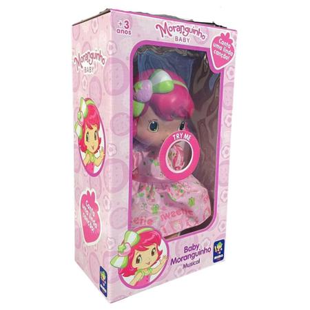 Imagem de Boneca Moranguinho Baby Musical 30cm Original Mimo Toys Presente Crianças +3 Anos