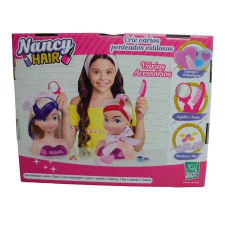 Boneca Busto Nancy Hair Super Toys Fazer Maquiagem em Promoção na Americanas