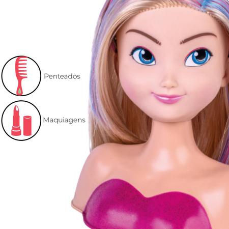 BONECA BUSTO NANCY HAIR PARA FAZER PENTEADO E MAQUIAGEM - SUPER TOYS - REF.  465