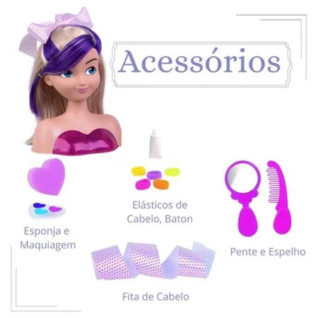 BONECA BUSTO NANCY HAIR PARA FAZER PENTEADO E MAQUIAGEM - SUPER TOYS - REF.  465