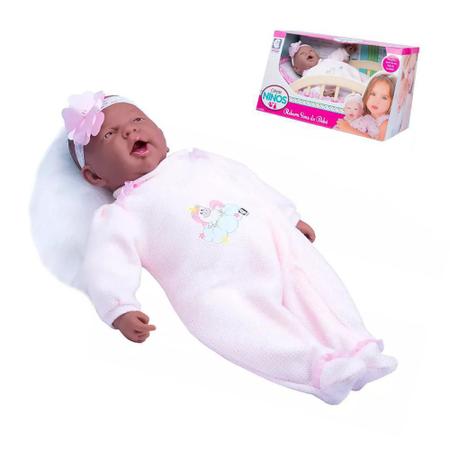 Boneca Bebê Negra Coleção Ninos Reborn - Cotiplas