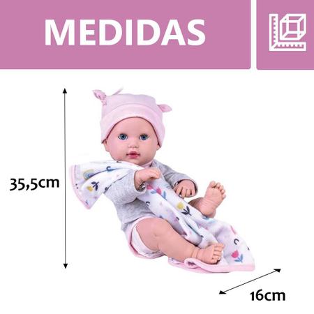 Boneca Reborn com Acessórios - Nenem Nanando - Love Born - 36 cm