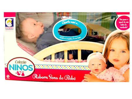 Boneca Coleção Ninos Reborn Menino - Sons de Bebê - Boneca Coleção Ninos Reborn  Menino - Sons de Bebê - COTIPLAS