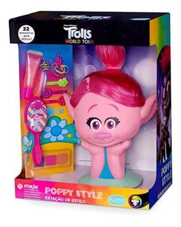 Boneca busto poppy trolls original faça penteados com + 20