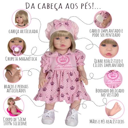 Boneca Bebê Reborn Realista Baby Alive Menina Cabelo Escuro - Cegonha Reborn Dolls - Bonecas - Magazine Luiza