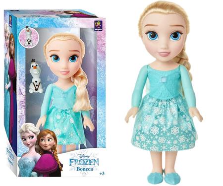 Linda Boneca Frozen Elsa Com Som 24cm Menina Brinquedos