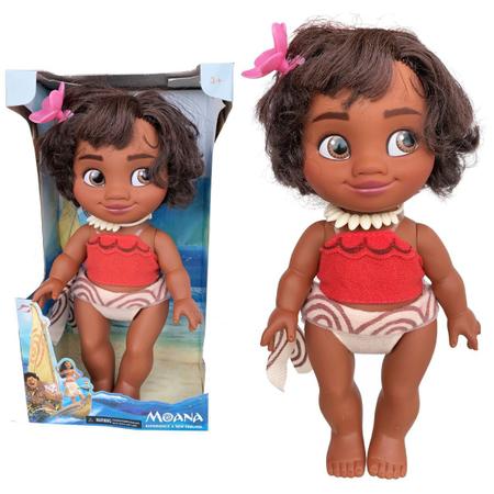 Boneca Princesa Moana Baby Disney Em Vinil Cotiplas Com 36cm na