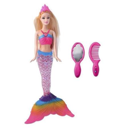 Boneca Princesa Sereia Happy Girl Fish Doll Musical 30 Cm